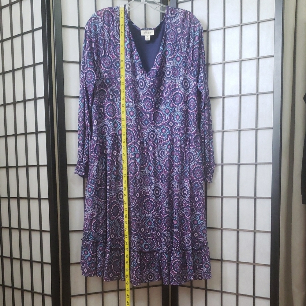 Style & Co. Purple Patterned Dress - Picture 3 of 3